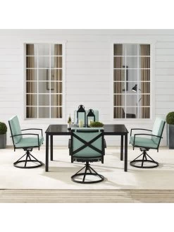 Crosley Kaplan 5Pc Outdoor Dining Set With Swivel Chairs 18 Crosley Kaplan 5Pc Outdoor Dining Set With Swivel Chairs -Green Haven Shop 8611955 02v