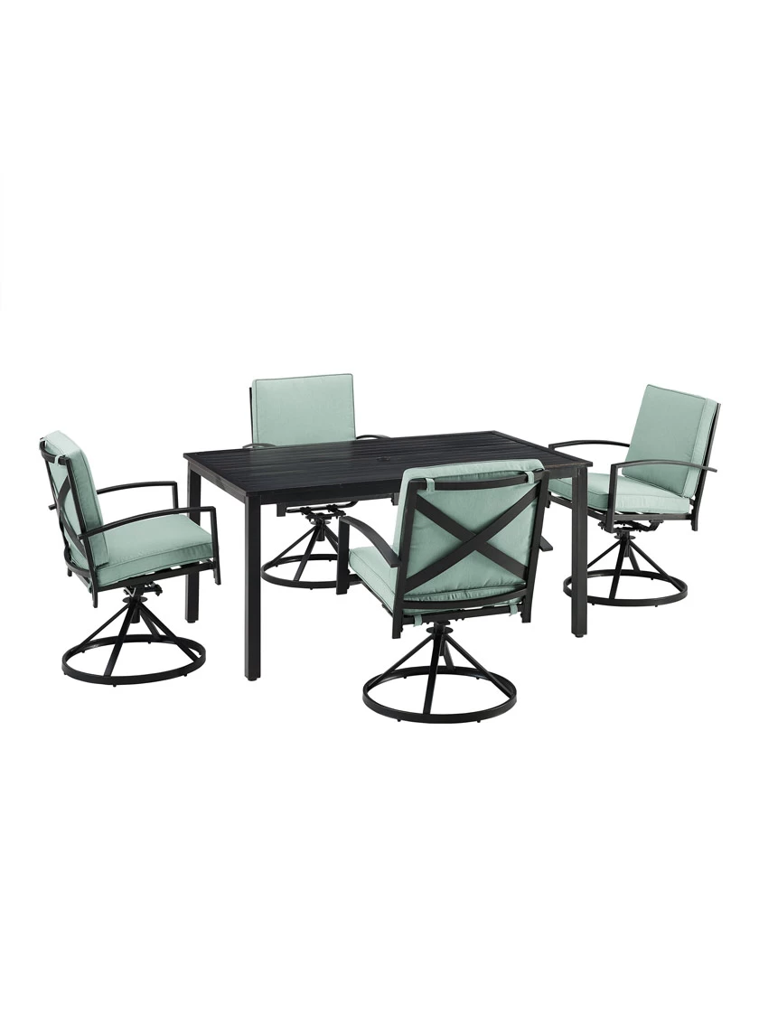 Crosley Kaplan 5Pc Outdoor Dining Set With Swivel Chairs 5 Crosley Kaplan 5Pc Outdoor Dining Set With Swivel Chairs - Image 5