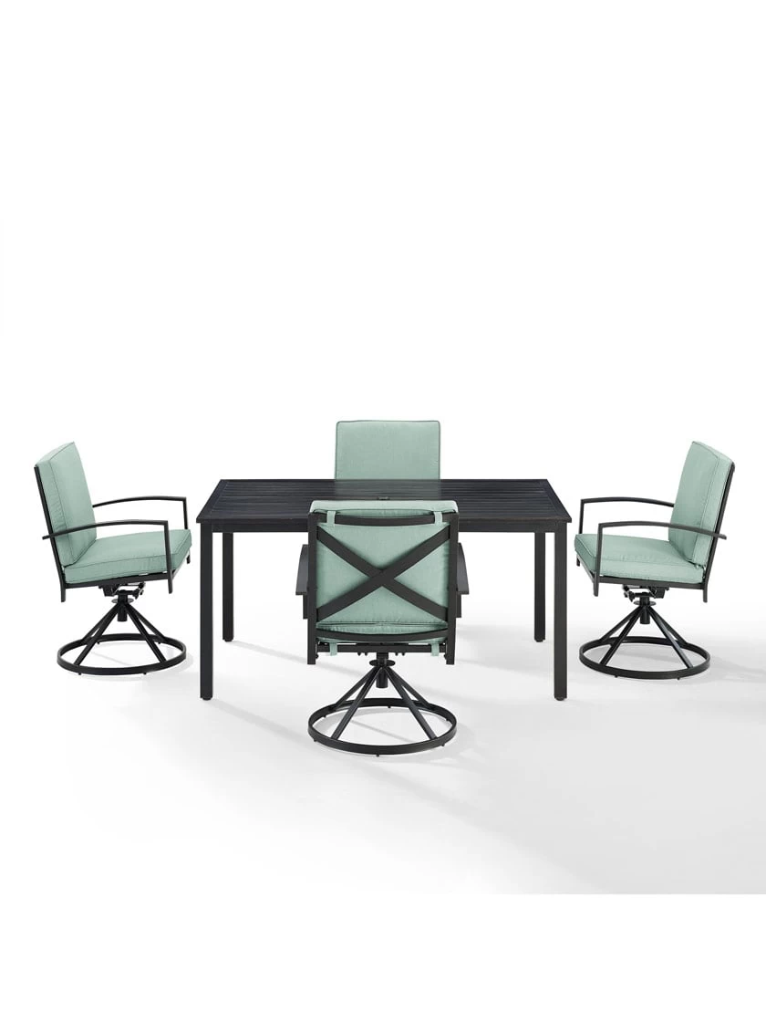 Crosley Kaplan 5Pc Outdoor Dining Set With Swivel Chairs 6 Crosley Kaplan 5Pc Outdoor Dining Set With Swivel Chairs - Image 6