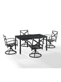 Crosley Kaplan 5Pc Outdoor Dining Set With Swivel Chairs 23 Crosley Kaplan 5Pc Outdoor Dining Set With Swivel Chairs -Green Haven Shop 8611955 08v