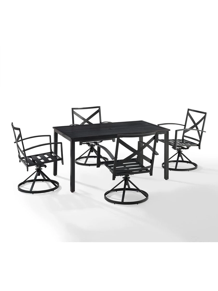 Crosley Kaplan 5Pc Outdoor Dining Set With Swivel Chairs 8 Crosley Kaplan 5Pc Outdoor Dining Set With Swivel Chairs - Image 8