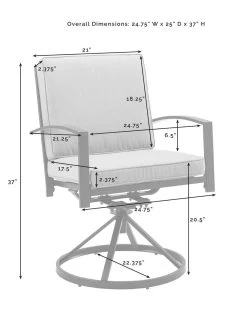 Crosley Kaplan 5Pc Outdoor Dining Set With Swivel Chairs 30 Crosley Kaplan 5Pc Outdoor Dining Set With Swivel Chairs -Green Haven Shop 8611955 11v
