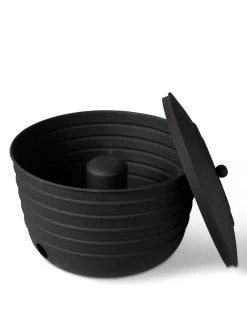 Matte Black Ribbed Hose Pot With Lid 7 Matte Black Ribbed Hose Pot With Lid -Green Haven Shop 8611991 5868 tif