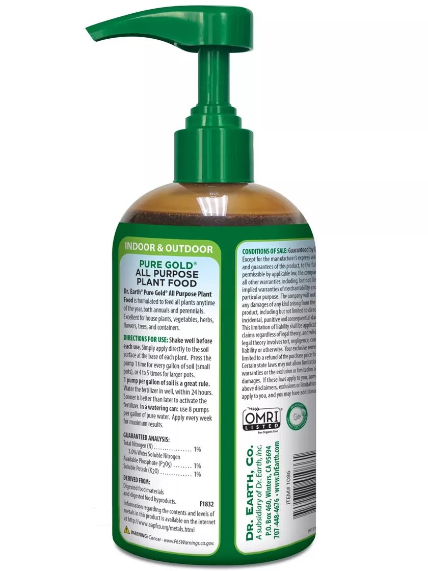 Dr. Earth Pure Gold® All Purpose Plant Food, 16 Oz 2 Dr. Earth Pure Gold® All Purpose Plant Food, 16 Oz - Image 2