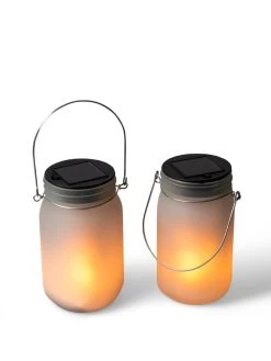 Solar Glass Jar Lantern, Set Of 2 -Green Haven Shop 8612012 5856 tif