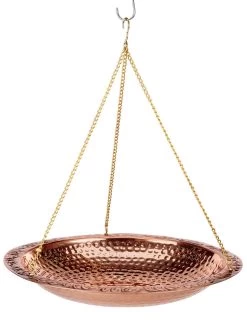Copper Hanging Birdbath, 18" -Green Haven Shop 8612268 03v