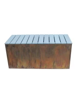 Nice Corten Trough Planters With Bench Top -Green Haven Shop 8612399 01v