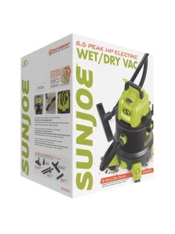 Sun Joe® 8-Gal 1200W 6.5 Pk HP Wet/Dry Shop Vac, HEPA,w/Cleaning Attachments -Green Haven Shop 8612522 01v