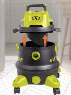 Sun Joe® 8-Gal 1200W 6.5 Pk HP Wet/Dry Shop Vac, HEPA,w/Cleaning Attachments -Green Haven Shop 8612522 07v