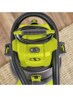 Sun Joe® 12-Gal 1200W 6.5 Pk HP Wet/Dry Shop Vac, HEPA Filtration, Wheeled W/Attachments -Green Haven Shop 8612523 05v