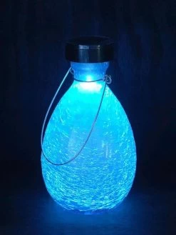 Achla Designs Solar Crackle Glass Vase Lantern -Green Haven Shop 8612529TL 01v tif