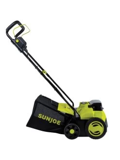 Sun Joe® 48V ION+ Cordless 15-Inch 5-Position Walk-Behind Lawn Dethatcher -Green Haven Shop 8612541 09v