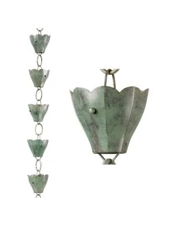 Tulip Pure Copper Rain Chain, 8.5' -Green Haven Shop 8612740 06v