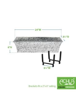 Achla Designs Handrail Flowerbox Bracket Kit For Rail -Green Haven Shop 8612884 02v