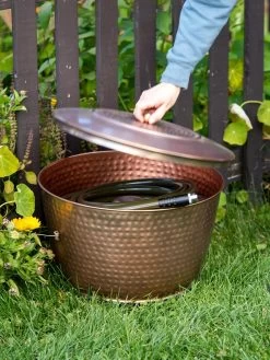 Hammered Copper Hose Pot With Lid -Green Haven Shop 8613311 0010