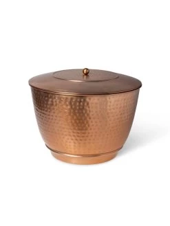 Hammered Copper Hose Pot With Lid -Green Haven Shop 8613311 5815
