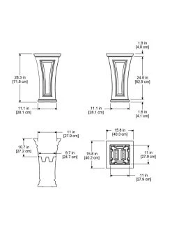 Cambridge Tall Planter, 28" Height -Green Haven Shop 8613524 04V 3 4