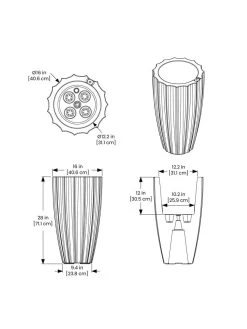 Sedona Tall Planter, 28" Height 10 Sedona Tall Planter, 28" Height -Green Haven Shop 8613525 10V 3 4