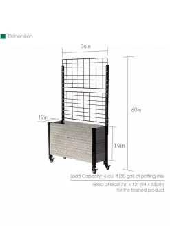 Mobile Deep Trough Planter With Trellis -Green Haven Shop 8614265 04V 3 4