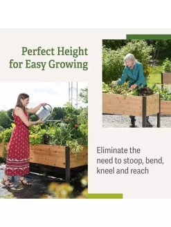 Self-Watering Eco-Stained Elevated Planter Box, 2' X 8' -Green Haven Shop b00eow8fhu raisedbed benefits 1